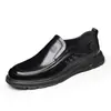 Cabeza de Anciano Nuevo Negocio Casual Piel de Flor Completa Zapatos de Vestir para Hombre Ligeros y Duraderos Slip-On SN60872