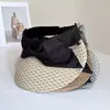 Malla Grande Lazo Moda Top Vacío para Mujer Estilo Coreano Versátil Transpirable Sombrilla Sombrero de Paja Vacaciones Protección Solar Sombrero de Sol Moderno