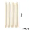 5,3-17,5cm palito de madeira de laranjeira para manicure removedor de limpeza de pele morta ponta de unha palito de madeira palito para furar 20/100 sacos