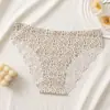 Calcinhas femininas sem costura de seda gelada transfronteiriças, estilo fino russo, conjunto de calcinhas triangulares femininas com estampa de leopardo, estilo de garota hot retrô americana