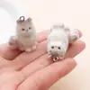 Resina Cartoon Flocada Gato Cachorro Urso Coelho Animal Pingente Charms DIY Acessórios para Joias Artesanais Materiais