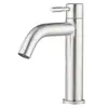 Grifo de Acero Inoxidable Monomando de Agua Fría para Lavabo de Baño Agujero Único Lavabo de Encimera Lavabo Bajo Encimera para Uso en Comercio Exterior
