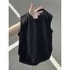 Chaleco de Rayas de Cebra Estilo Americano con Cuello en V para Hombre, Camiseta sin Mangas de Verano de Alta Gama, Camiseta sin Mangas Deportiva para Fitness