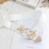 Nuevo Cinturón Elástico con Hebilla de Hoja Dorada Vestido de Mujer Combinable Decorativo Delgado Elástico Sello de Cintura Tres Tallas