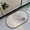 Novo tapete de chão semicircular com padrão floral e de pássaros estilo chinês para hall de entrada, antiderrapante, absorvente de água, fácil de limpar, resistente à sujeira, personalizável