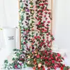 Colgante de pared de enredadera de rosas artificiales, flor de seda con 45 flores, enredadera decorativa de flor de cerezo, decoración artificial de flor en el techo, enredadera de planta artificial