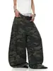 Pantalones vaqueros de camuflaje con pedrería estilo retro americano TR BRUSHSHIFT, de pierna ancha y corte holgado para la calle, de longitud hasta el suelo y con forma curva