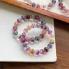 Pulsera de Cuentas de Fluorita Natural de Colores Pulsera de Fluorita Transparente de Mil Capas Accesorios DIY Pulsera Fábrica Venta al por Mayor