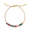 Pulseira de tênis com zircônia colorida transfronteiriça europeia e americana, pulseira de tijolo de linha única de luxo leve da moda, pulseira de nicho de alto senso para namoradas