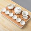 Juego de Té de Porcelana Blanca Kung Fu de Placa de Burbujas Secas Simple para el Hogar Taza con Tapa Juego Completo Plato Plato de Almacenamiento de Agua Taza de Té Mesa de Té Pequeña Mini