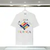 Nuevo Producto de Comercio Exterior: Camiseta de manga corta Casablanca con un cuello redondo único y el logotipo de letra impreso de la Puerta de las Ilusiones