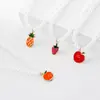 Accesorios de Aleación para Joyería DIY, Colgantes de Frutas y Verduras con Goteo de Aceite, Colgantes para Collar, Accesorios para Aretes W207