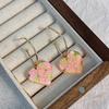 Aretes franceses delicados retro de cristal rosa con forma de flor para mujer aguja de plata s925 diseño de nicho aretes elegantes de alta gama