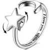 Anillo giratorio con letras ajustables para aliviar la ansiedad, el más vendido entre los fabricantes de anillos femeninos de descompresión de circonita.
