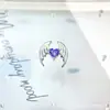Pendientes de Aleación de Titanio F136 Corazón de Ángel Ala de Zirconia G23 Titanio Rosca Interna Joyería para Piercing de Labio Cabeza