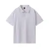 Ropa de trabajo de manga corta con cuello polo de algodón puro de doble hilo 32s para hombre, color sólido, versátil para actividades, uniforme de grupo