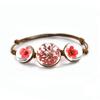 Pulsera de Flor Seca Natural Bola de Cristal Flor Gimmel Regalo Conmemorativo Pulsera Tejida Vintage Tono Shake Misma Pulsera