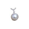 Accesorios de plata S925 brotes de frijol concha de caballo colgante de 9.8 mm cadena soporte vacío para perla DIY JG5373