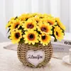 Girassol flor artificial decoração planta em vaso arte floral sala de estar mesa de jantar mesa de centro arranjo de flores de seda enfeites figuras buquê de plástico