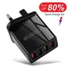 Carregador 4USB para celular, computador, tablet Cor 3A Cabeça de carregamento de viagem Padrão EUA, Europa, Britânico Carregador atacado transfronteiriço