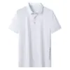 Camisa Polo Masculina de Seda Gelada Manga Curta Roupa de Verão de Alta Qualidade Ombro Normal Solta Tamanho Grande Sem Costura Novo Estilo Camiseta de Temperamento Personalizada