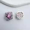 Contas de zircônia lapidada em rosa, banhadas a cobre 18K com preservação da cor, em formato de neve, para acessórios de bijuteria DIY. Material para contas de cristal.