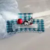 Lujo Ligero y Gama Alta Cuadros Azul Oscuro Estrella de Mar Cortada Pin Pin de Tiburón Diseño Retro de Nicho Parte Trasera de la Cabeza Linda