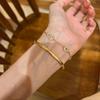 Fulu Shengcai Retro Chinês Dourado Cabacinha Pulseira de Cobre Feminina Luxo Leve Nicho Exquisite 2025 Nova Artisticidade