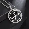 Estilo Europeo y Americano Nuevo Colgante de Acero Inoxidable con Patrón de Dios Mágico de 72 Columnas Solomon para Hombre Moda Elegante Collar de Acero de Titanio para Mujer
