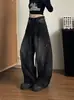Jeans Brilhante Estilo Americano Resistente Cravejado de Strass para Mulheres, Outono/Inverno 2026, Calças Scimitar Largas e Soltas, Calças de Comprimento Total