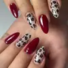 Brillantes Diamante Estampado de Leopardo Marrón Estilo Chica Dulce y Picante Versátil Estilo Ins Europeo y Americano Uñas Portátiles Desmontables 30 Piezas