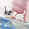 Tanque de Peces Gato de Dibujos Animados Set Creativo de Paisajismo, Gato Cubre-Cara Colgante de Pared para Tanque, Mini Decoración de Escritorio, Adorno para Coche