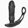Masajeador de Próstata Masculino Anillo Doble Bloqueo Telescópico Fino Control Remoto de Campo Trasero Telescópico Bastón Vibratorio de Campo Trasero Productos Sexuales Divertidos