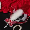 Zorro Arco Metal Anal Desmontable Erótico Sm Juguete Juego de Rol Felpa Cola de Dos Colores