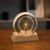 Lámpara de noche de cristal para escritorio, adorno creativo de cristal, lámpara ambiental de mesita de noche, pequeño regalo para maestros en la ocasión del inicio de clases