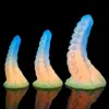 Nuevo Pulpo Luminoso de Colores con Enchufe Anal Juguete para Sacar Silicona Súper Suave Ventosa Estimulación de la Cámara Trasera Expansor Anal