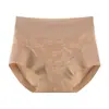 Ropa interior nueva para mujer de cintura alta con control de abdomen, Ropa interior jacquard antibacterial de seda estilo chino nuevo, Pantalones cortos tipo triángulo delgados de verano