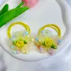 Novos Scrunchies de Rede com Flor de Rosa de Alta Elasticidade para Meninas, Múltiplas Faixas Elásticas Resistentes Que Não Danificam o Cabelo, Lindas Faixas de Cabelo Florais