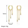 Brincos de Franja Gota d'Água com Zircônia em Ouro 18K Design de Argola Micro-Incustada Presilhas de Orelha Joias de Orelha Transfronteiriças Europeias e Americanas Amazon