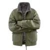 Chaqueta de Invierno de Algodón Reversible para Hombre, Forrada de Polar, Engrosada, Cálida, Cuello Alto, Chaqueta de Trabajo con Forro de Polar 2602A