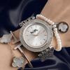 Reloj de Pulsera para Mujer 2024 Nuevo Malla Dorada con Anillo de Diamantes Reloj para Mujer Patrón de Carruaje Moderno Reloj Pequeño Dorado de Moda