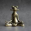 Latón Macizo Oficina Escritorio Pequeño Adorno Rana Antigua Porta Incienso Cobre Mascota de Té Joyería Artesanía Regalo Juguete de Mano