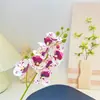 Flor Artificial Phalaenopsis de 8 Piezas para Fronteras Arreglo para Hogar Dormitorio Sala de Estar Flor Artificial Decoración de Salón de Bodas Ramo