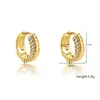 Aretes Redondos de Oro de 18K con Circonita y Cierre de Rosca, Sencillos y Versátiles, Estilo Europeo y Americano de Alta Gama, Joyería para Orejas Transfronteriza de Amazon