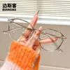 52047 Novos Armações de Óculos Ovais Estilo Japonês, Versátil e Estiloso, Unissex, Anti Luz Azul, Adequado para Lentes de Grau