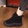 Zapatos de Algodón Invierno 2026 Estilo Nuevo con Forro de Felpa, Zapatos Planos Cálidos de Caña Alta, Suela Suave, Superficie Suave, Zapatos de Lana de Cordero de Moda y Versátiles para Mujer