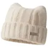 Venta al por mayor 25 Años de Otoño e Invierno Nuevos Sombreros de Lana con Orejas de Gato Disparo Real para Mujeres con Circunferencia de Cabeza Grande, Lindos Sombreros Fríos para Proteger Contra el Frío y Calortech