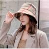 Nuevo Sombrero de Pescador Cuadros Clásicos Otoño e Invierno Estilo Británico Moda Femenina Terciopelo de Ciervo Sombrero de Cubo Cálido Casual Sombrero de Moda