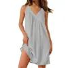 Vestido de Verano Nuevo Estilo Europeo y Americano Transfronterizo de Amazon, Sencillo y Elegante, Holgado, Sexy, Sin Mangas, Cuello en V, Plisado