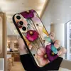 Funda de teléfono Samsung S25ULTRA A17 apta para A07 flor de hoja de loto S26 cubierta protectora S24 carcasa blanda TPU ilustración